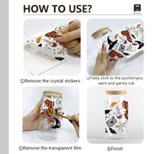 NJCHARMS 1pc Men Pattern UV DTF Cup Stickers, Waterproof Sticker Pack For Decorating Mugs, Cups, Bottles, School Supplies, Etc, Arts Crafts, DIY Art Supplies