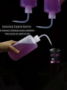 2入組500毫升粉色塑料可擠壓瓶，帶彎嘴，適用於清潔、點滴和分配，洗眼睫毛、繪畫和沖洗的理想工具 - 彩色 - 查看 7