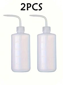 2入組500毫升粉色塑料可擠壓瓶，帶彎嘴，適用於清潔、點滴和分配，洗眼睫毛、繪畫和沖洗的理想工具 - 彩色 - 查看 10