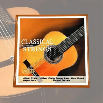 1/2/5 Sets Of Classic Guitar Strings - Bright Sounding Transparent Nylon Strings, Silvered Copper Alloy Wound 6 Strings/Set (E-1st-0.028 Inch/B-2nd-0.032 Inch/G-3rd-0.040 Inch/D-4th-0.030 Inch/A-5th-0.035 Inch/E-6th-0.043 Inch)