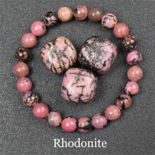 Pulsera de cuentas de piedra natural real de 6/8mm para mujeres, Lapislázuli auténtico, gema de lazurita azul, apatita azul, ágata roja con rayas, cornalina roja, cristal de sodalita, ópalo rosa, piedra de cuarzo rosa, rodanita roja, jaspe rojo, piedra Unakita, ojo de tigre amarillo, jade dorado, obsidiana dorada, obsidiana dorada arcoíris de luz dorada, arenisca azul, radiance de cielo estrellado, piedra de sangre de dragón, pulsera de amatista y piedras naturales de alta calidad, joyería de cristal de Reiki púrpura real original para mujeres y hombres.