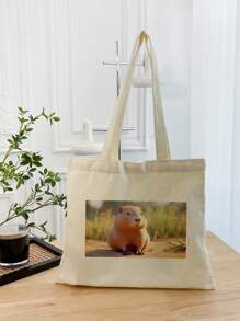 1 pieza Bolso de hombro tipo tote personalizado para mujer, de gran capacidad, único, ligero, plegable, estampado, de moda, como regalo, para ir de compras, reutilizable, lavable, adecuado para la escuela, viajes, regalo de regreso a la escuela, regalo de graduación para profesores, bolso de playa, bolso de compras de vacaciones, portátil, multifunción, versátil, de gran capacidad, ligero, funcional, práctico, de uso general, colorido, adorable, divertido, estilo kawaii, vibraciones de vacaciones, minimalista, de ocio, para ir y venir, personalizado, único, personalizado, regalos ideales para ella, novio, novia, familia, mujeres, principiantes y trabajadores de oficina, amigos, para aniversarios, para cumpleaños, para actividades al aire libre/salidas/viajes/senderismo/estadio/deportes/escalada, para negocios/ir y venir/trabajo/oficina