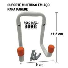 Bestfer Suporte De Aço Parede Multiuso Bicicleta Bike Escada Suporta 30kg BFH1643 - Branco - Visão 3