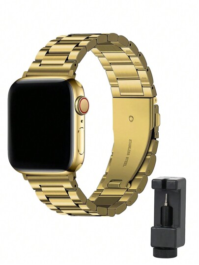 1pc Compatible With Apple Watch Band, 2025 Summer New Product, Adjustable Stainless Steel Band Suitable For Apple Watch Ultra2, 1 Series SE S9 8 7 6 5 4 3 2 1, 38mm 40mm 41mm 42mm 44mm 45mm 49mm (Watch Not Included), Gift For Men And Women