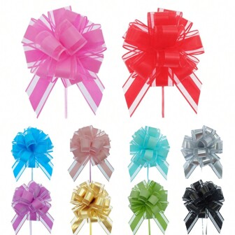 5pcs/Bag 12cm 3D Ball Flowers, Wedding Decoration Ribbons For Valentine's Day, Party, Birthday Gifts, Wedding Car Decor