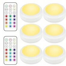 Puck Lights With Remote Closet Lights Stick On Lights Shelf Lights Push Lights Tap Light LED Puck Lights For Under Cabinet