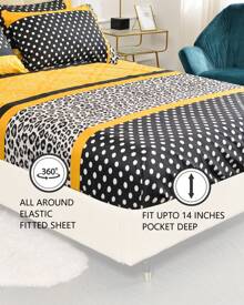 4/6 Piece Patchwork Printed Sheet Set - Brushed Microfiber 14 Inches Deep Pocket - Soft Fun Patterned Bedding Sheets & Pillowcases Set