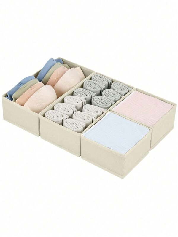 12 confezioni di cassetti di organizzatori in bianco/grigio/nero, scatole di stoccaggio pieghevoli in tessuto, divisori per cassetti di armadi, cubi di stoccaggio per reggiseni, calze, biancheria intima, cravatte, sciarpe, cosmetici, 15*15cm 2pezzi + 30*15cm 2pezzi (come regalo) per abiti, pantaloni, scarpe, jeans, stivali, gonne, camera da letto, organizzatore, contenitore per la casa, camicette bianche da donna, pantaloni neri da donna, abiti invernali da donna, abito