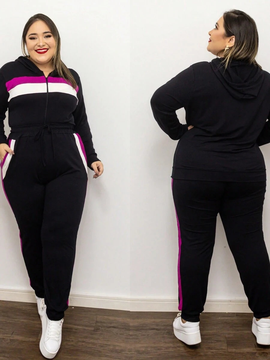 Plus Size Co-Ords - 黑色 - 查看 1