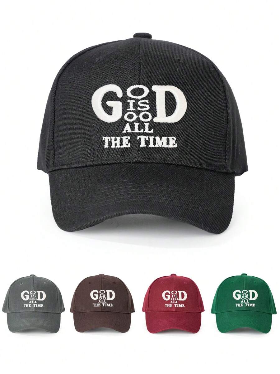 男款刺繡GD棒球帽，戶外休閒調節式防曬帽，適合春秋旅行/海灘假期，男士Y2K風格年輕帽 - 藏青色 - 查看 1