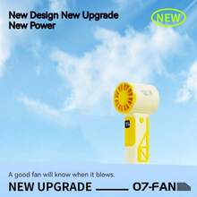 2024 New Style Portable Fan Strong Wind Fan Cooling Quickly High-Speed Wind Blowing 100-Gear 13000 R/S 4000mAh - Yellow - View 5