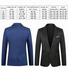 Saco Blazer Hombre, Para Fiesta Negro Casual Moda Caballero Slim Fit - Azul - Ver 2