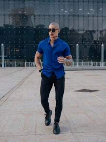 Men Shirts - Royal Blue - View 5