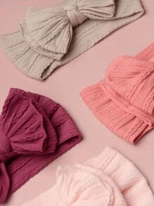 5pcs Fashionable Double-Layer Jacquard Bowknot Baby Headbands