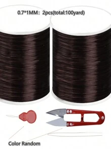 5pcs/set Simple White DIY Jewelry Making Kit Including 2rolls Elastic String, 1pc Scissors, 1pc Tweezers, 1pc Wire Leads - White - View 22