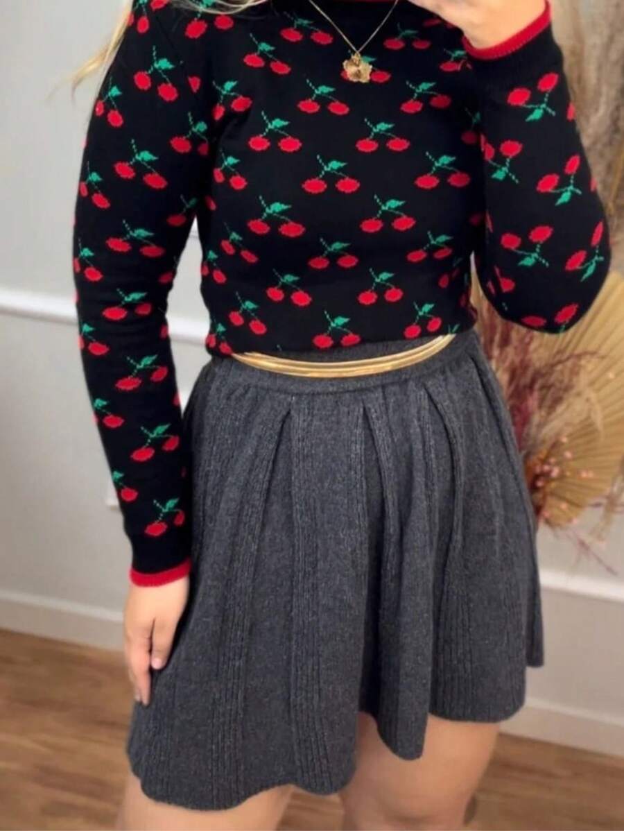 Women Sweater Skirts - Gris - Ver 1