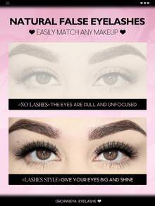 GROINNEYA 6 Pairs False Eyelashes Manga Lashes Cat Eye Lashes Faux Mink Eyelashes Fox Eye Eyelashes Natural Full Lashes Cosplay Travel Essentials Makeup Tools (8-11) - 黑色 - 查看 5
