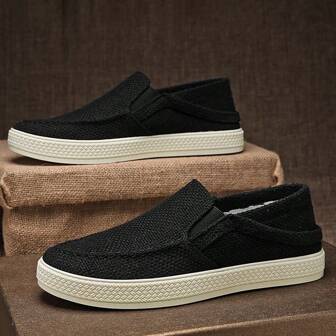 Modieuze, casual canvas instapper-loaferschoenen voor heren, ademende Boho-zomersportsneakers