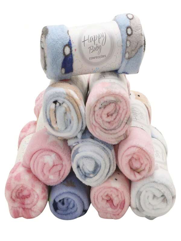 Manta Cobertor Bebe Infantil Microfibra Antialérgico Menor Preço Manta / Mantinha / Cobertor Soft Infantil Para Berço / Bebê Sem Viés Menina