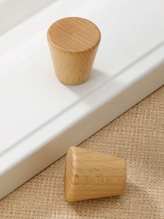 2pcs Wooden Round Cabinet Knobs Dresser Drawer Pulls, Cabinet Handles For Bedroom, Furniture Hardware