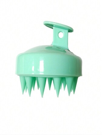 1只純色矽膠洗髮刷頭皮按摩梳，防痕癢洗頭梳