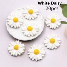 20pcs Resin Daisy Sunflower Bee Ladybugs Mixed Embellishments Flatbacks Cabochons For Scrapbooking DIY Crafts Home Decoration Summer, School