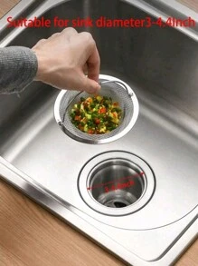 1个圆形排水过滤器，银色不锈钢毛发收集器，适用于家庭厨房用品、厨房配件和厨房工具 - 均碼 - 查看 3