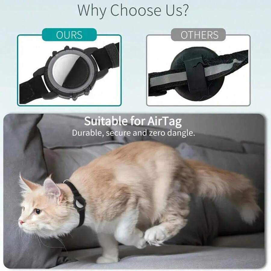 AirTag Katzenhalsband, integriertes Kätzchenhalsband mit Apple Airtag