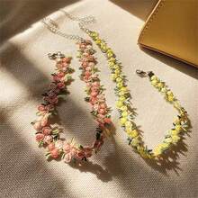 BMOR Collares sexis bohemios de encaje de flores para mujer, collar con abalorios bordados florales a la moda de verano, joyería para fiesta y Club, nuevo - gargantilla de flores - Ver 11