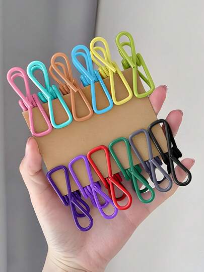 5pcs/15pcs/30pcs Portable Random Color Sealing Clip, Stainless Steel Sealer Clamp, Snack Sealing Bag Clip, Suitable For Clothespin & Food Bag Sealing Storage & Sketch Clamp