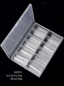 Mixed-Size Full Cover False Nail 5XL Press On Acrylic Nails Extra Long Transparent Ballet Square  Coffin Nail European American Style DIY