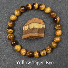 Pulsera de cuentas de piedra natural real de 6/8mm para mujeres, Lapislázuli auténtico, gema de lazurita azul, apatita azul, ágata roja con rayas, cornalina roja, cristal de sodalita, ópalo rosa, piedra de cuarzo rosa, rodanita roja, jaspe rojo, piedra Unakita, ojo de tigre amarillo, jade dorado, obsidiana dorada, obsidiana dorada arcoíris de luz dorada, arenisca azul, radiance de cielo estrellado, piedra de sangre de dragón, pulsera de amatista y piedras naturales de alta calidad, joyería de cristal de Reiki púrpura real original para mujeres y hombres.