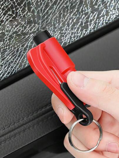 1pc Car Emergency Escape Tool With Keychain, Auto Hammer, Window Breaker And Seatbelt Cutter, Glass Breaker Emergency Device In Car Car Accessories Bag Charm School Cute Goth Y2k Christmas Gift Ideas Bag Accessories Lanyards With Id Holder Car Accessories Bag Charms