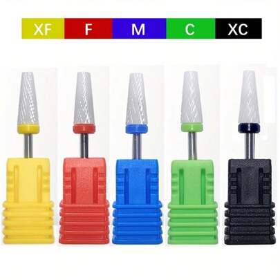 10/5/1件套陶瓷美甲钻头套装 - 不锈钢美甲配件，适用于电动美甲和美甲艺术 - 包括指甲锉、抛光块等