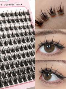 DIY Eyelash Expansion 160 Clusters Of 11-13MM Comic Eyelashes, 10 Rows Of Large Eye Fake Eyelashes - C - View 1