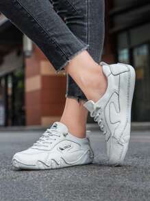 LDECK Women's Casual Sneakers Pink Shoes For Women Cute Women's Casual Sports Shoes Women Cute Elegant Simple Good-Looking Shoes Contrast Color Light And Comfortable Suitable For Sports New Women's Shoes Size 35 36 37 38 39 40 42 43 44 Small Size Round Toe Shallow Low Top Shoes Lace-Up Shoes Women Flats German Training Shoes Casual Elegant College Conservative Romantic Simple Cute Sports Vacation Outing Outdoor Personalized Fashion Modern Style Ladies Ladies Daily Travel Sports Training Running Commute Shopping Holiday Spring Summer Fall Winter Women's Flat Shoes Women's Outdoor Sneakers For Women Shoes On Work Shoes Women Flat Shoes Women Trainers Women Sneakers Women Casual Shoes Comfortable Shoes Leather Shoes For Women White Gray Brown Apricot Pink - White - View 2