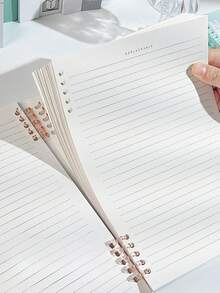1pc 60-Sheet Detachable Spiral Notebook, Simple Student Notepad - Multicolor - View 3