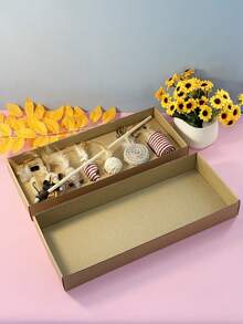 7 piezas/set Juego de regalos con caja de ratones de imitación juguetes para gatos, incluye vara tentadora para gatos - Multicolor - Ver 4