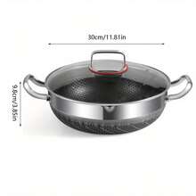 1 件烹饪锅具，汤锅，五层不锈钢炒锅，火锅 6 夸脱深煎锅，12 英寸电磁炉兼容烹饪锅，带盖炒锅，适用于洗碗机和烤箱