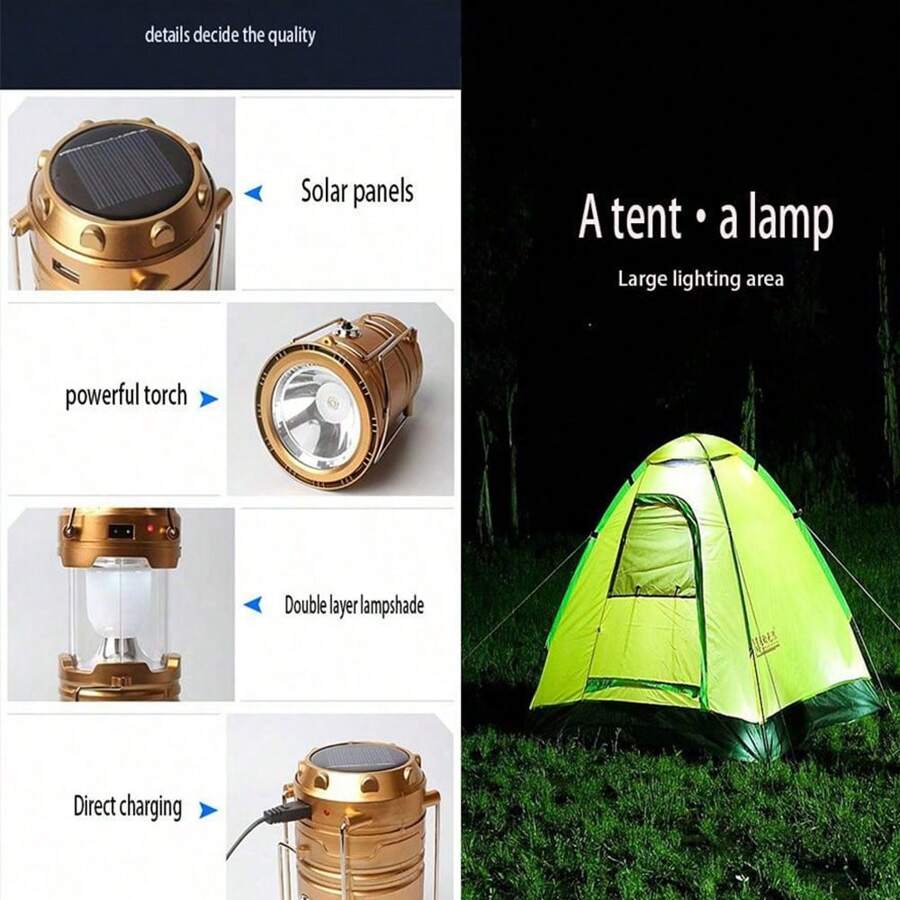 Photo inspiration: Visual Reference: 1Pc Solar Powered Lantern Rechargeable Outdoor Camping Emergency