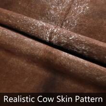 Western Decor Faux Fur Cowhide Rug, Premium Animal Skin Cow Hide Rug, Sturdy Cow Print Rugs For Wall Decor, Western Floor Carpet For Bedroom Living Room - Saddle Brown - View 5