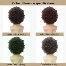 Brown Curly Short Afro Wig For Men California Men Cosplay Costume Daily Hair Synthetic Heat Resistant Men Full Wigs