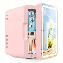 6l鏡子美妝冰箱,適用於皮膚護理產品、面膜等的冷熱儲存,可攜式led迷你冰箱
