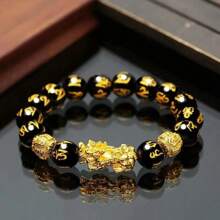 1pc Men's Fashionable Feng Shui Piyao Stretch Bracelet - 1Pc - View 1