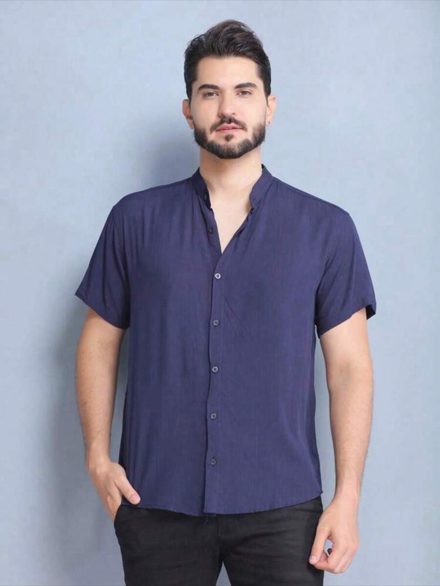 Men Shirts - Màu xanh hải quân - Xem 1