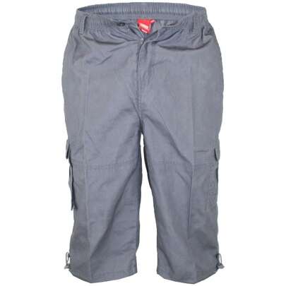Duke D555 Mens Mason Kingsize Cargo Capri Shorts (Grey)