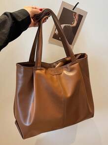 Nueva bolsa de mano de moda para mujer, de gran capacidad, versátil, casual, retro suave PU, adecuada para uso diario, trabajo, viaje y universidad