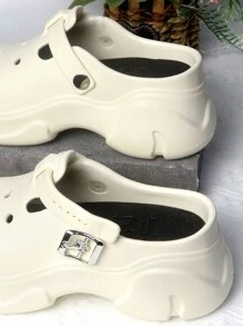 Women's Slippers & Sandals Women's Increased Breathable Clogs & Garden Shoes With Rhinestone Butterfly And Faux Pearl Chain Decorated Straps - White - View 6