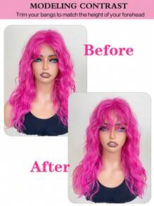 Red Wig Natural Messy Medium Length Curly Hair, High-Quality Synthetic Wig, Suitable For Daily Gatherings And Halloween Wigs