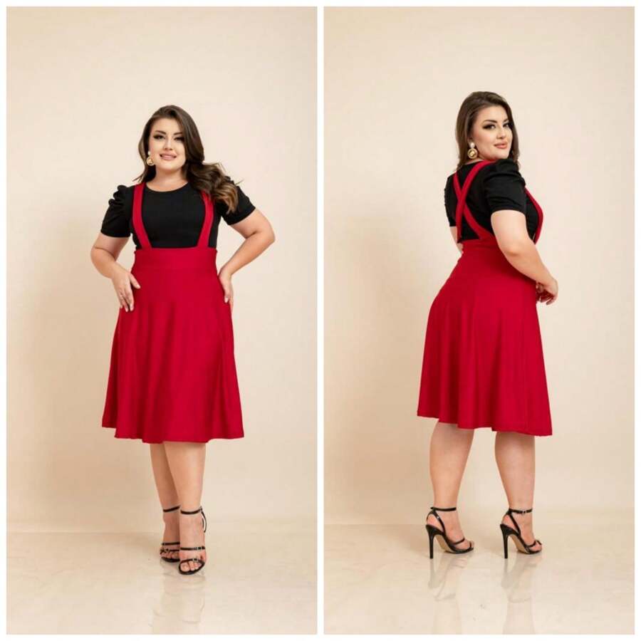 Women Skirts - 紅色 - 查看 1